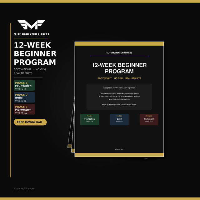 12-week beginner bodyweight workout program — free download cover