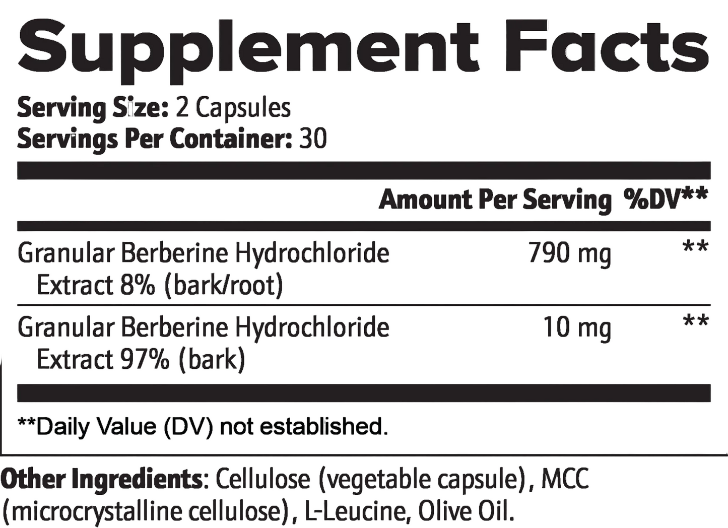 Berberine Capsules — 60 ct (Metabolic Support)